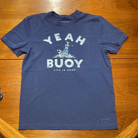 Life is Good blue Yeah Buoy Crusher tee size Small - Picture 1 of 5